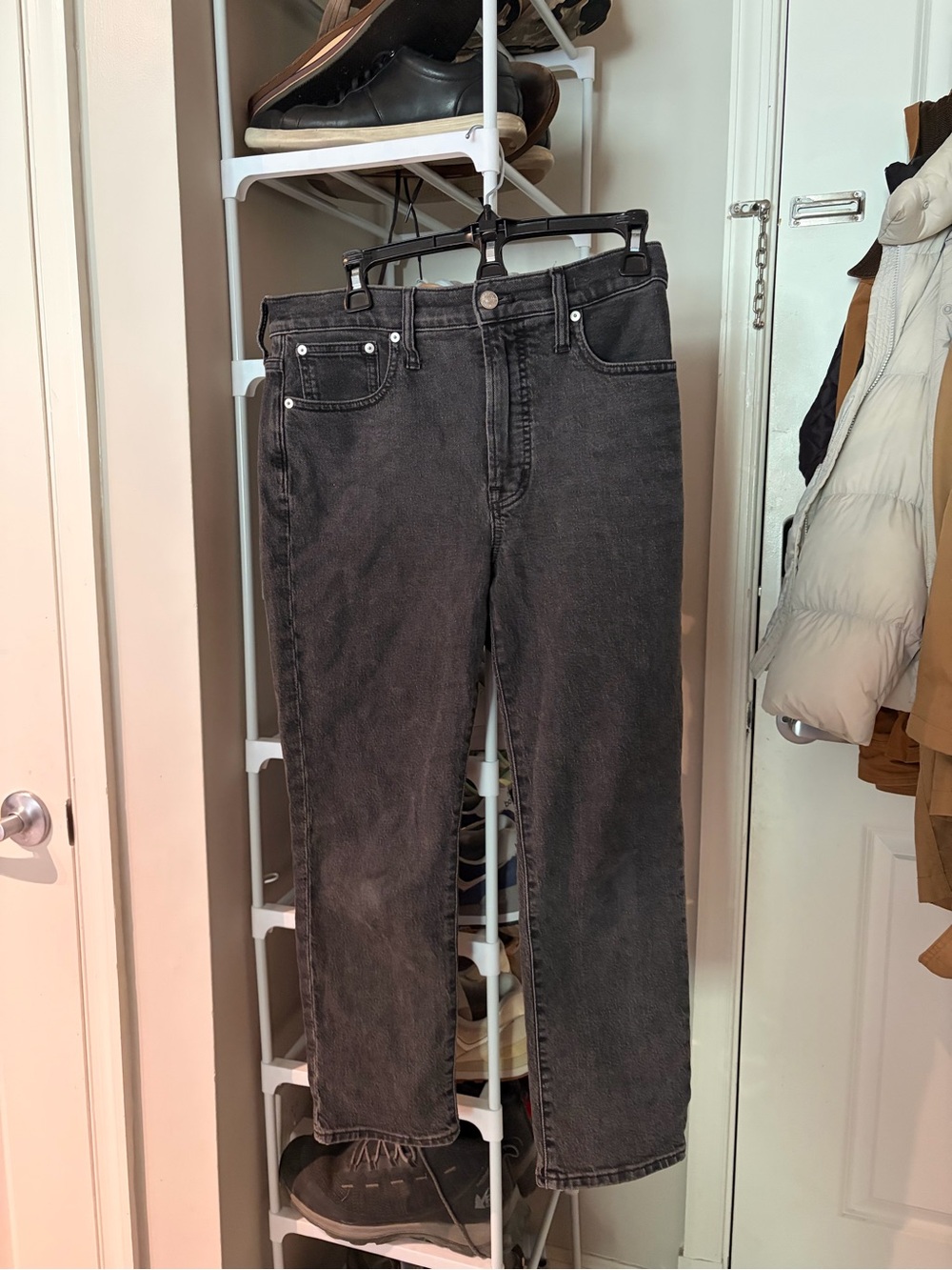 Madewell Straight-Leg Jeans in Washed Black